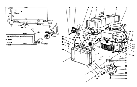 Engine Assembly Diagram and Parts List for 56150 7000001 - 7999999 Toro Lawn Tractor