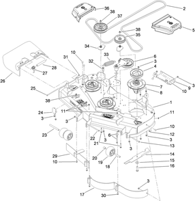 Part Location Diagram of 114-5895 Toro PULLEY-IDLER, FLAT