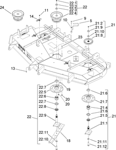 Part Location Diagram of 100-4307 Toro PULLEY/HUB Assembly