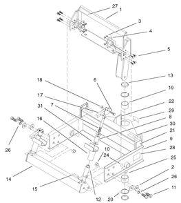 Main Mount Assembly Diagram and Parts List for 22415 990001 - 999999 Toro Lawn Tractor Accessories
