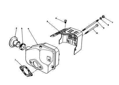 Muffler Assembly Diagram and Parts List for 59255 4000001 - 4999999 Toro Engine