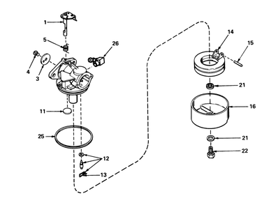 Carburetor No. 631784 Diagram and Parts List for 21500 5000001 - 5999999 Toro Lawn Mower
