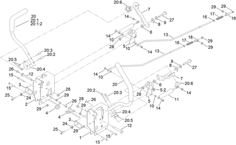 Motion Control Assembly Diagram and Parts List for 76550TA 417330000 - 999999999 Toro Lawn Tractor