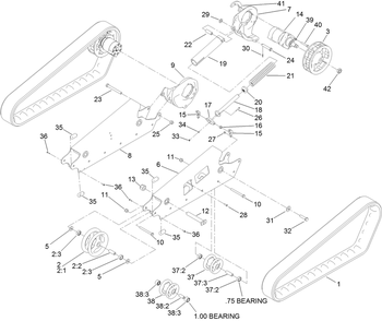 Track Assembly, Lug-Driven Diagram and Parts List for 22327HD 401900000 - 401999999 Toro Lawn Tractor Accessories