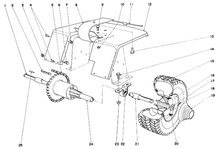 Rear Axle Assembly Diagram and Parts List for 57111 1000001 - 1999999 Toro Lawn Tractor