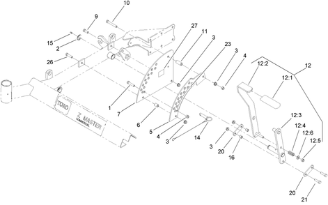 Height-Of-Cut Assembly Diagram and Parts List for 74418TE (270002001-270999999)(2007) Toro Lawn Mower