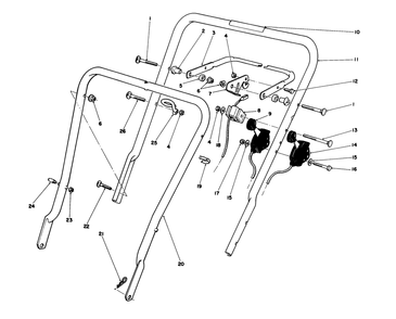 Handle Assembly Diagram and Parts List for 16785 6000001 - 6999999 Toro Lawn Mower