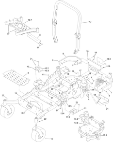 Part Location Diagram of 121-4789 Toro Motion Control Cover Asm