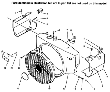 Engine Housing Diagram and Parts List for 73441 69000001 - 69999999 Toro Lawn Tractor