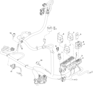 Wire Harness Assembly No. 142-7958 Diagram and Parts List for 72098 413000000 - 999999999 Toro Lawn Tractor