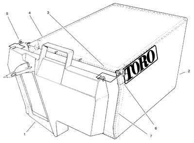 Grass Bag Assembly Diagram and Parts List for 20787 9900001 - 9999999 Toro Lawn Mower