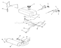 Fuel And Exhaust Systems Diagram and Parts List for 92-08BF01 1979 Toro Lawn Tractor