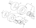 Wheels And Tires Diagram and Parts List for 92-08BF01 1979 Toro Lawn Tractor