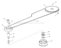 Drive Belt And Pulleys Diagram and Parts List for 92-08BF01 1979 Toro Lawn Tractor