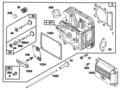 Engine Briggs & Stratton Model 28q777-0668-A Diagram and Parts List for 71218 6900001 - 6999999 Toro Lawn Tractor