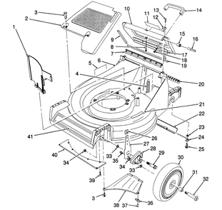 Housing Assembly Diagram and Parts List for 26625B 1000001 - 1999999 Toro Lawn Mower