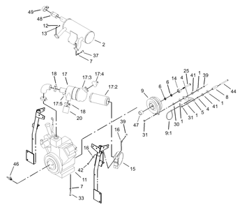 Engine, Clutch And Air Cleaner Assembly Diagram and Parts List for 74214 (230006001-230999999)(2003) Toro Lawn Mower