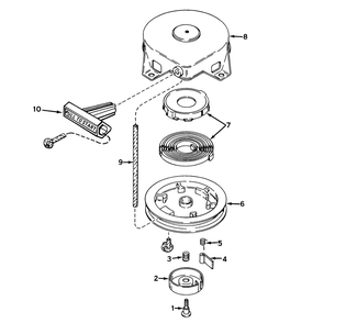 Recoil Starter No. 590537 Diagram and Parts List for 38191 3900001 - 3999999 Toro Snow Blower