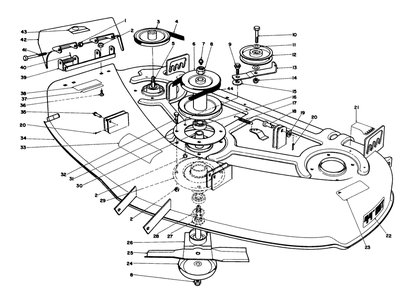 44" Cutting Deck Model No. 57358 Diagram and Parts List for 57430 8000001 - 8999999 Toro Lawn Tractor