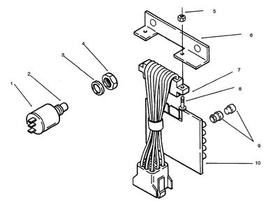Pc Board & Test Switch Diagram and Parts List for 73423 6900001 - 6999999 Toro Lawn Tractor