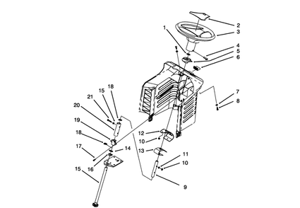 Steering Assembly Diagram and Parts List for 71203 3900001 - 3999999 Toro Lawn Tractor