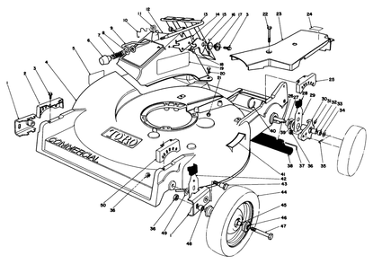 Housing Assembly (Model 22030 Cond-T.) Diagram and Parts List for 22030 4000001 - 4999999 Toro Lawn Mower