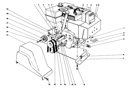 Engine Assembly Diagram and Parts List for 38085C 7000001 - 7999999 Toro Snow Blower