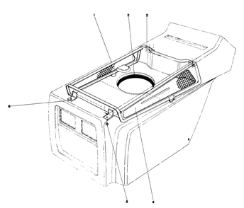 Hood Duct Assembly Diagram and Parts List for 57357 1000001 - 1999999 Toro Lawn Tractor