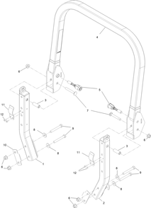 Roll-Over Protection System Assembly  No. 142-7220 Diagram and Parts List for 72144 400000000 - 412436443 Toro Lawn Tractor