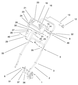 Handle Assembly Diagram and Parts List for 30180 490001 - 490730 Toro Lawn Tractor Accessories