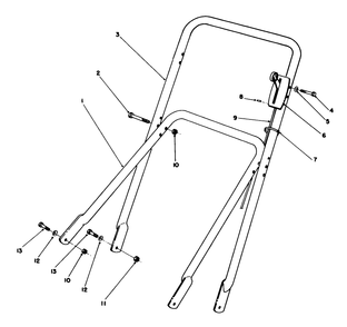 Handle Assembly Diagram and Parts List for 22710C 9900001 - 9999999 Toro Lawn Mower