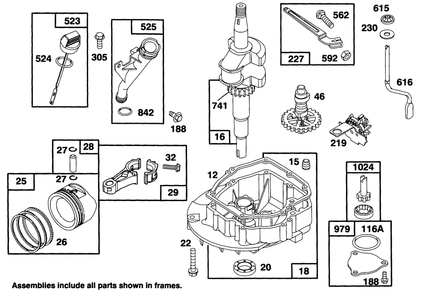 Engine Gts 150 Diagram and Parts List for 20764B 49000001 - 49999999 Toro Lawn Mower