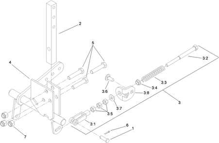 Lh Motion Control Assembly Diagram and Parts List for 74268 (313000001-313999999)(2013) Toro Lawn Mower