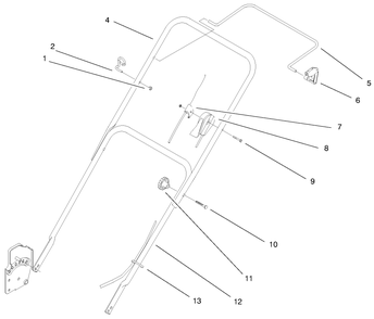 Handle Assembly Diagram and Parts List for 20449 7900001 - 7999999 Toro Lawn Mower