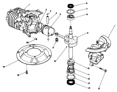 Crankshaft Assembly (Model No. 47pk9-3) Diagram and Parts List for 22685 0000001 - 0999999 Toro Lawn Mower