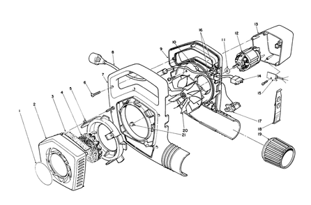 Blower Assembly Diagram and Parts List for 51575 2000001 - 2999999 Toro Leaf Blower / Vacuum