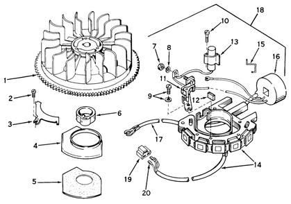 Magneto No. 610816 Model No. V70-125130 (Electric) Diagram and Parts List for 57111 1000001 - 1999999 Toro Lawn Tractor