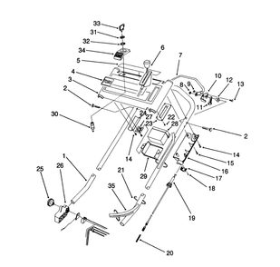 S.P. Handle Assembly Diagram and Parts List for 20926B 2000001 - 2999999 Toro Lawn Mower