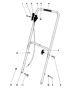 Handle Assembly Diagram and Parts List for 16350 0000001 - 0999999 Toro Lawn Mower