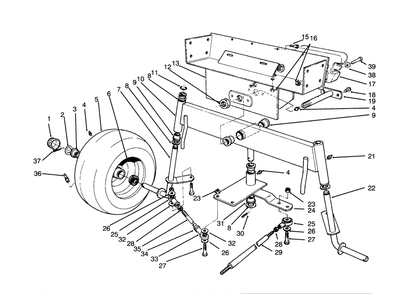 Rear Axle Assembly Diagram and Parts List for 30718 4900001 - 4999999 Toro Lawn Tractor
