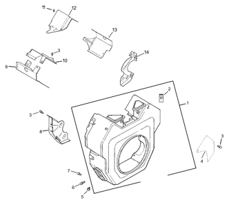 Blower Housing Assembly Diagram and Parts List for 74231 (230006001-230999999)(2003) Toro Lawn Mower
