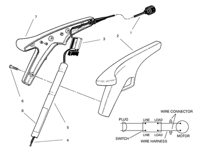 Handle Assembly Diagram and Parts List for 51231 890000001 - 890031743 Toro Trimmer