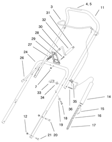 Handle Assembly Diagram and Parts List for 38430 9900001 - 9999999 Toro Snow Blower