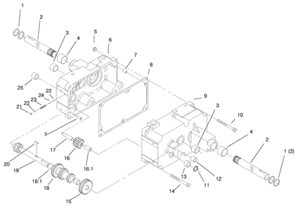 Transmission 8-Speed 8 Pinion Diagram and Parts List for 73422 7900001 - 7999999 Toro Lawn Tractor