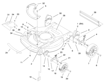 Housing Assembly Diagram and Parts List for 20713 8900001 - 8999999 Toro Lawn Mower
