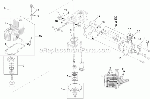 Rh Hydro Assembly No. 116-6418 Diagram and Parts List for 74954 313000001-313999999 Toro Lawn Mower