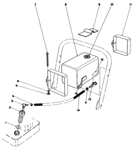 Remote Fuel Tank Kit No. 39-6880 (Optional) Diagram and Parts List for 22010 4000001 - 4999999 Toro Lawn Mower