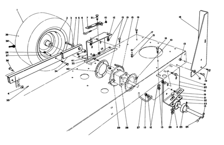 Rear Axle Assembly Diagram and Parts List for 56176 1000001 - 1999999 Toro Lawn Tractor