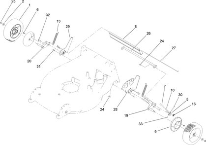 Rear Wheel Assembly Diagram and Parts List for 22200TE (270001001-270999999)(2007) Toro Lawn Mower