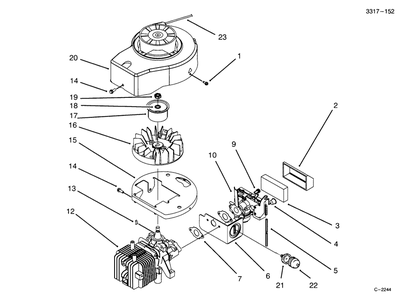 Shroud & Block Assembly (Model No. 20441 Only) Diagram and Parts List for 20443 5900001 - 5999999 Toro Lawn Mower
